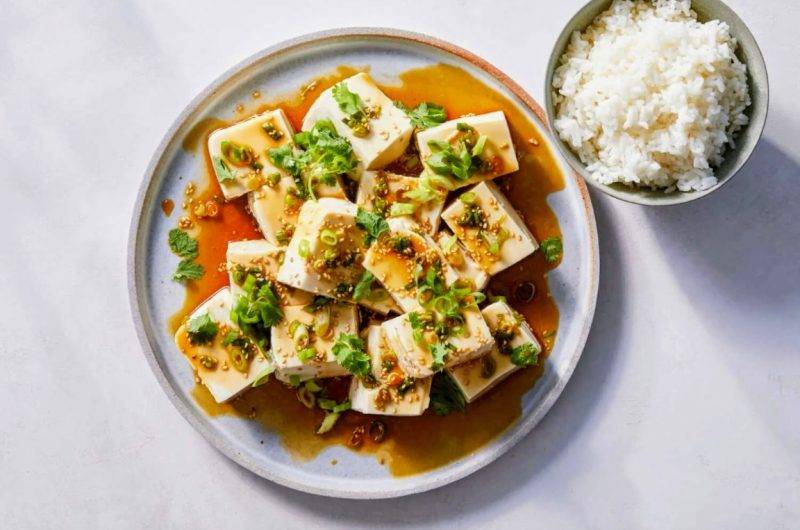 Silken Tofu with Spicy Soy Dressing (Quick & Flavorful)
